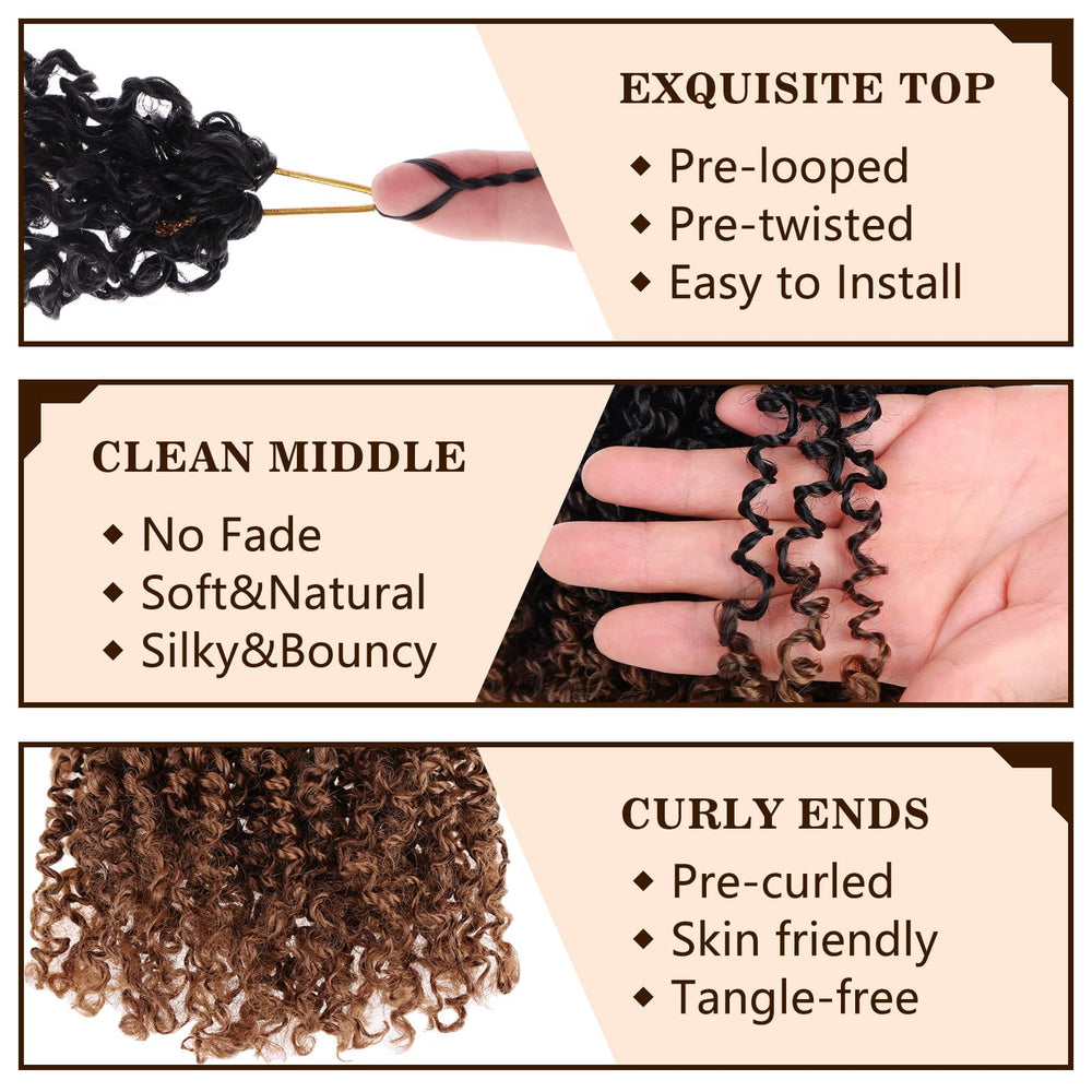 COOKOO pre-looped yanky twists design highlights easy installation and time-saving crochet braids.
