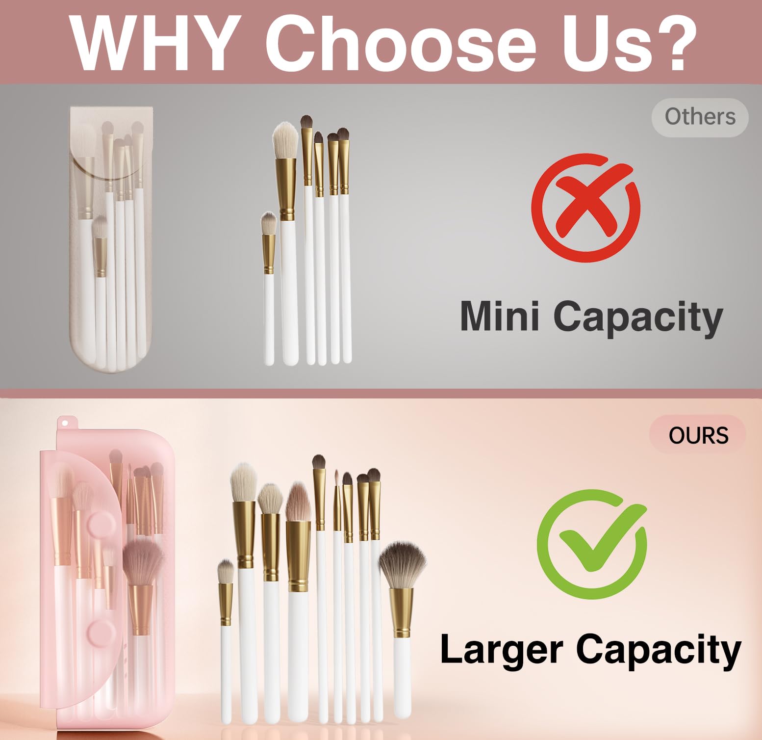 Cool-Angle magnetic closure secures cosmetics on the go.