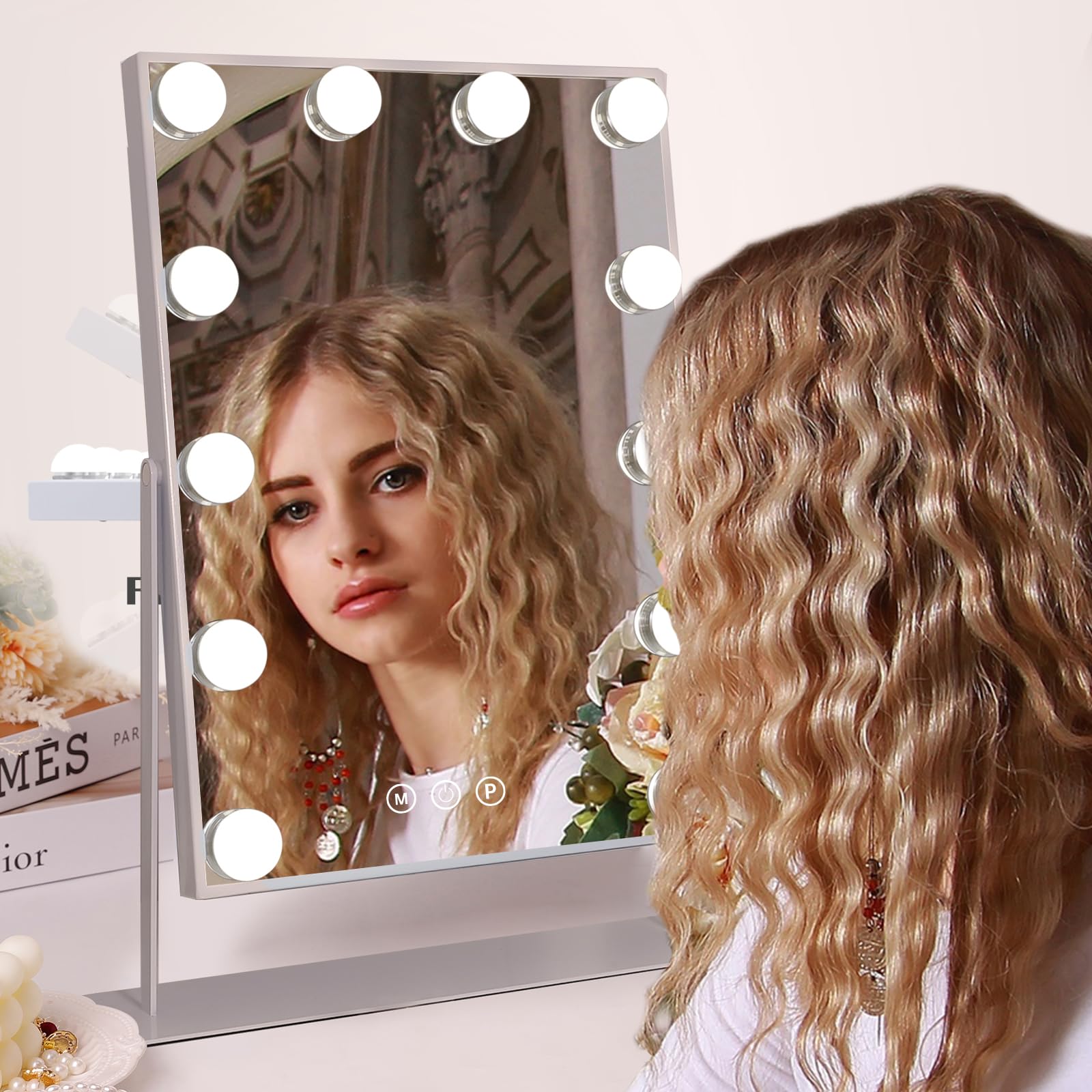 COOLJEEN makeup mirror with detachable stand for easy storage and travel