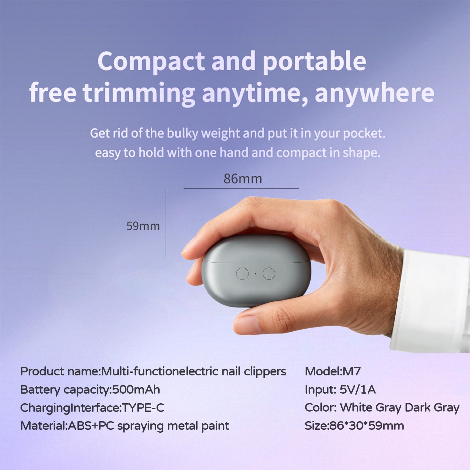 Coolord LED visibility aids precise trimming in dim rooms.