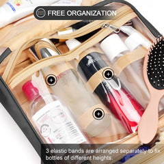 COOSKY translucent pockets line up contents for quick access while traveling.