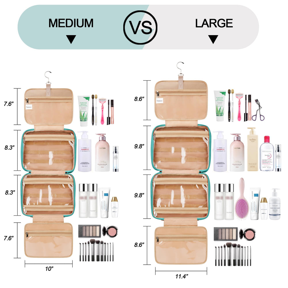 COOSKY travel hanging toiletry bag jewelry compartment keeps accessories safe during trips.