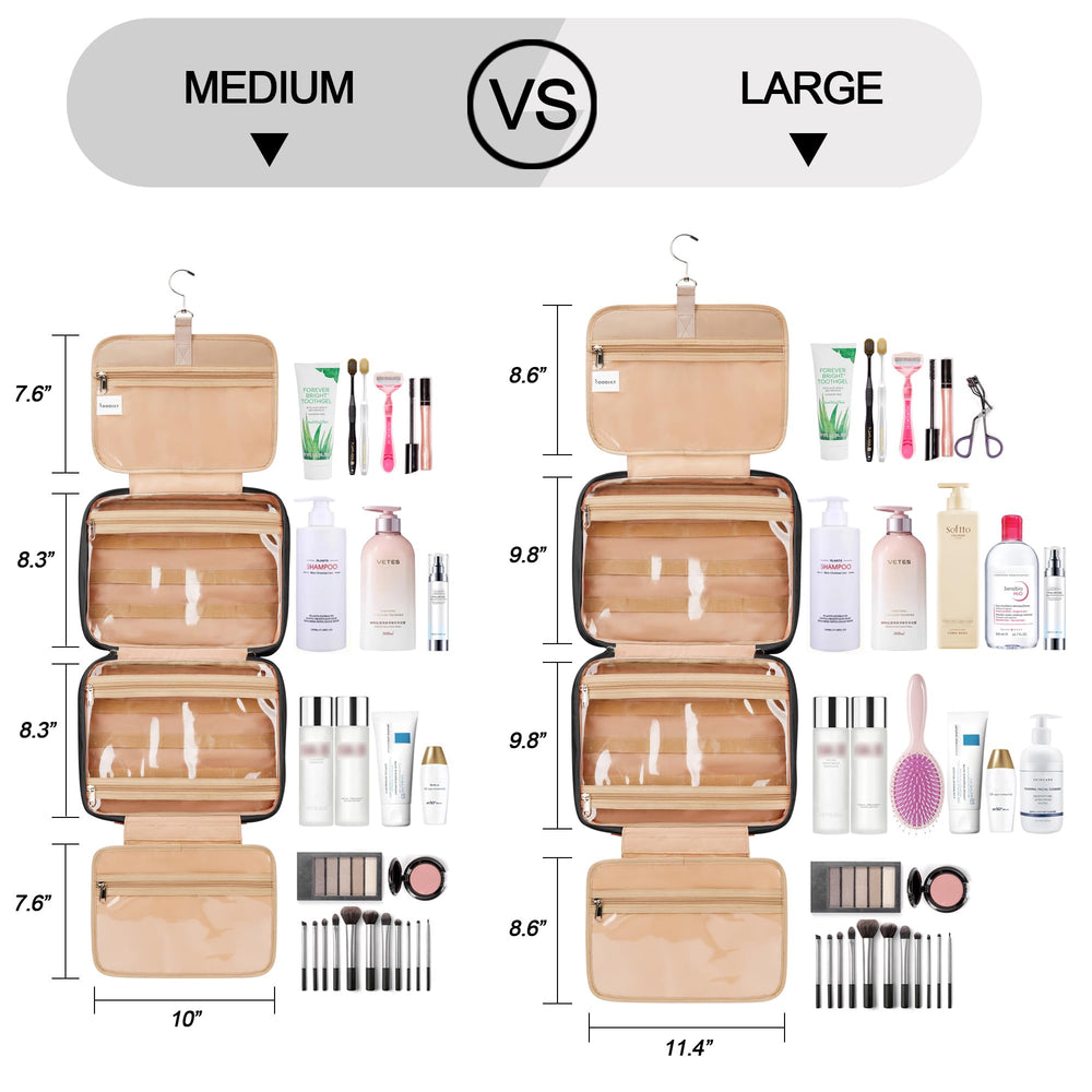 COOSKY travel hanging toiletry bag jewelry compartment keeps accessories safe during trips.