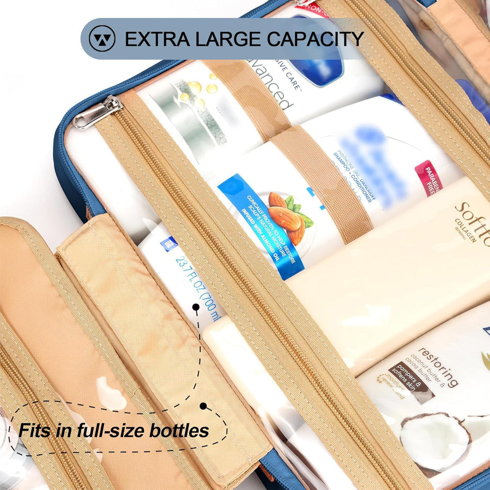 COOSKY waterproof cosmetic bag protects contents while you pack or unpack.