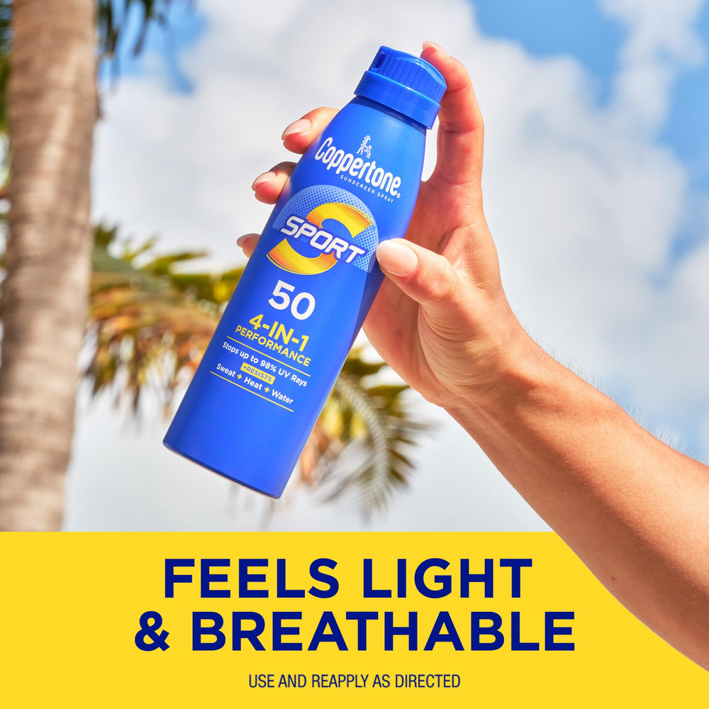 Coppertone Sport Sunscreen Spray is oxybenzone-free and reef-friendly