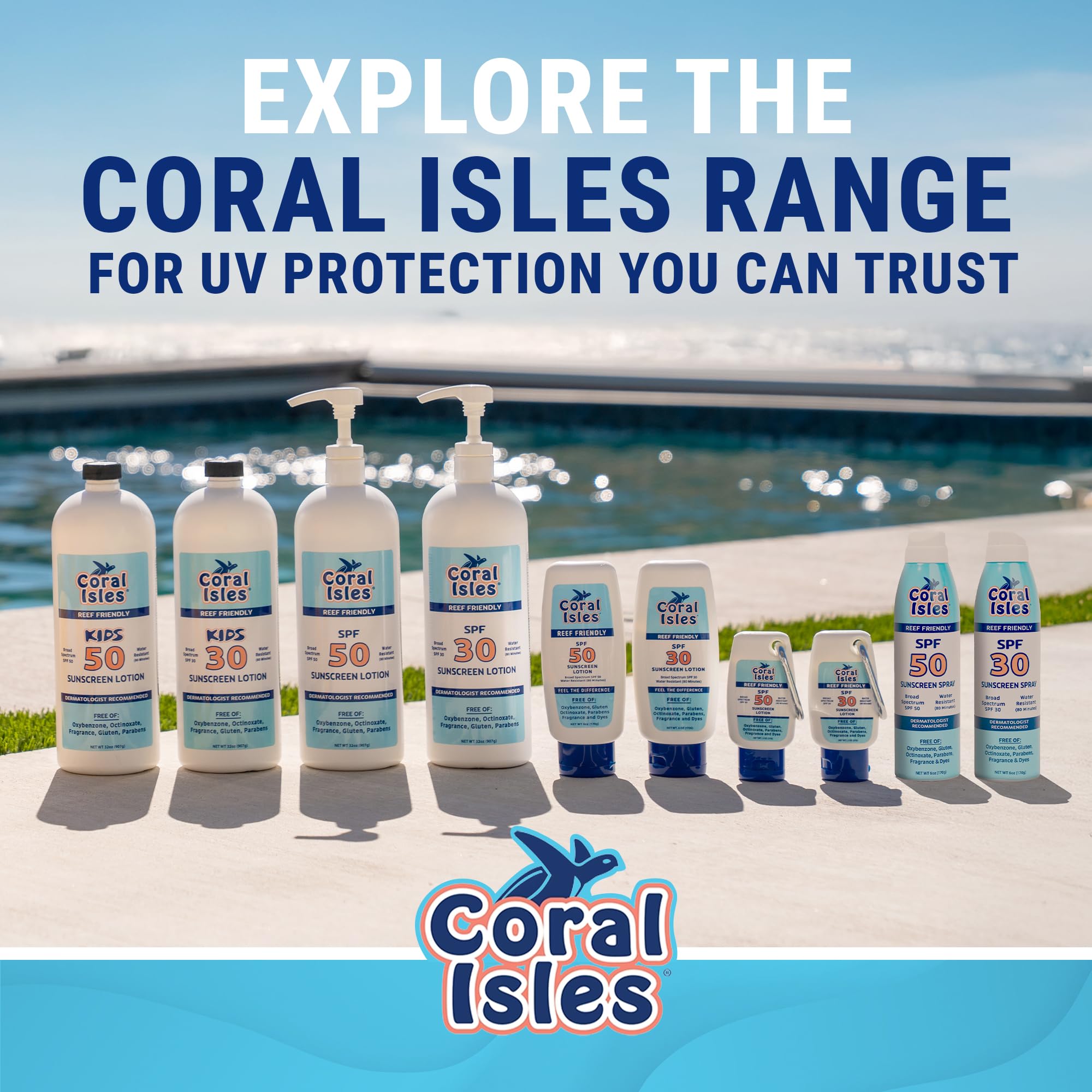 Coral Isles sunscreen for daily activities like hiking and beach days