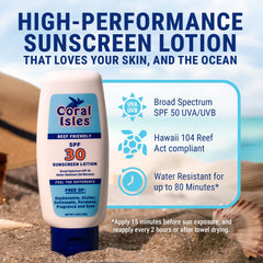 Coral Isles reef-safe Hawaii label visible for ocean-friendly protection