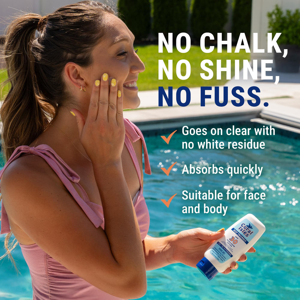 Coral Isles SPF30 demonstrating 80-minute water resistance for swimming