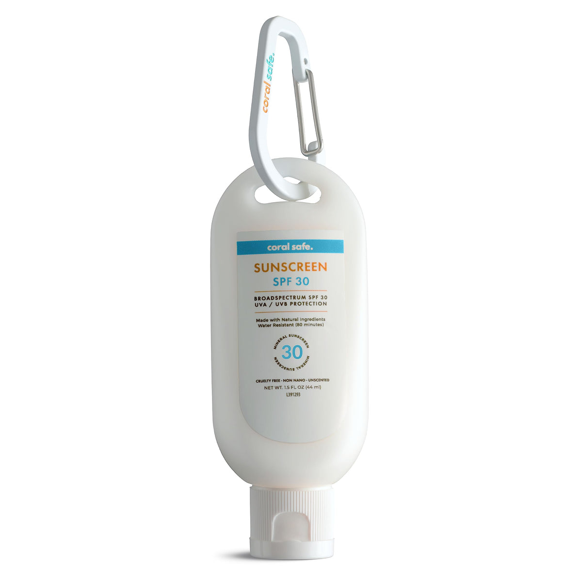 Coral Safe reef-safe sunscreen bottle ready for beach days with SPF 30.