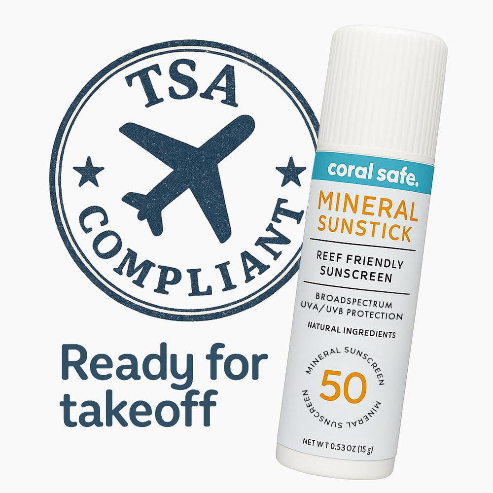 Coral Safe reef-safe SPF50 facestick twist-up for quick, mess-free application.