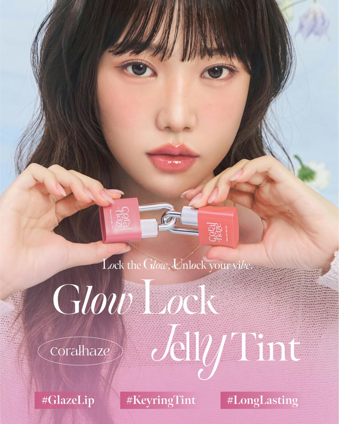CORALHAZE Glow Lock Jelly Tint 102 Candy applying the tint for buildable color
