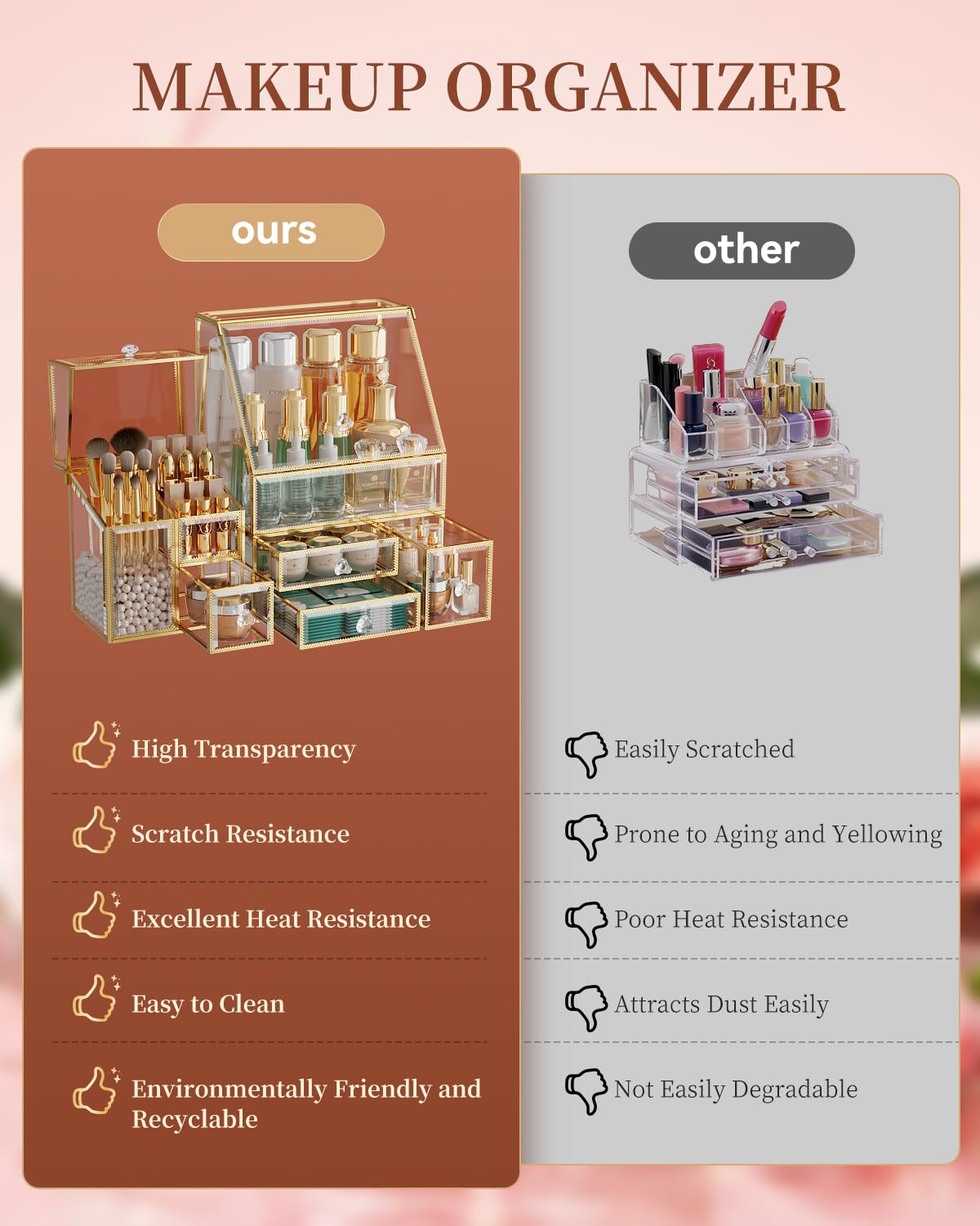 CoralHouse brush-holder storage emphasizing space for brushes and cosmetics