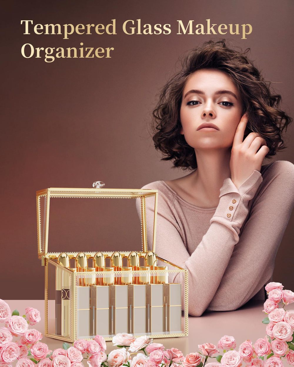 CoralHouse lipstick organizer dust cover protects cosmetics from dust and dirt.