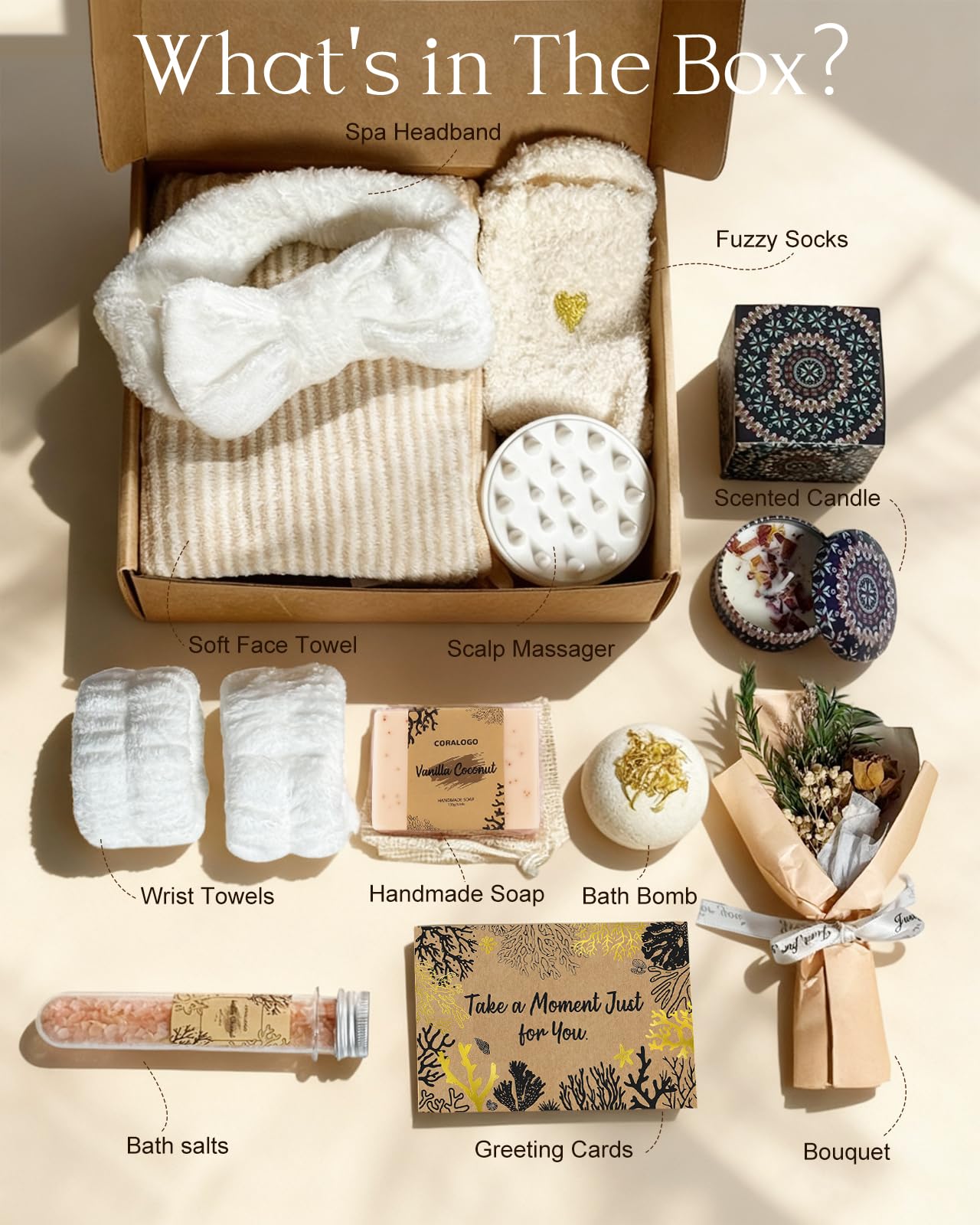 Coralogo bath bombs and salts display—soothing soak for stress relief.