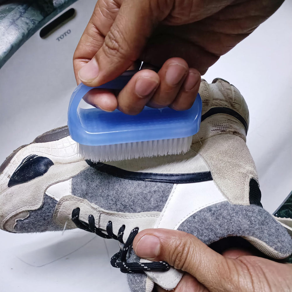 Coralpearl travel-friendly nail brush kit fits toiletry bags.