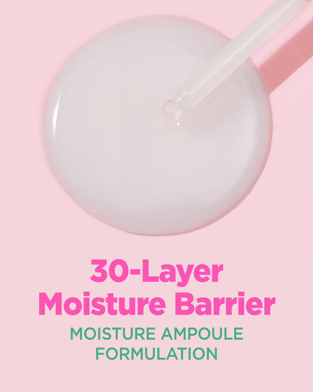 Coreana AMPLE:N Ceramide Shot Ampoule on dry skin illustrating barrier protection and hydration.