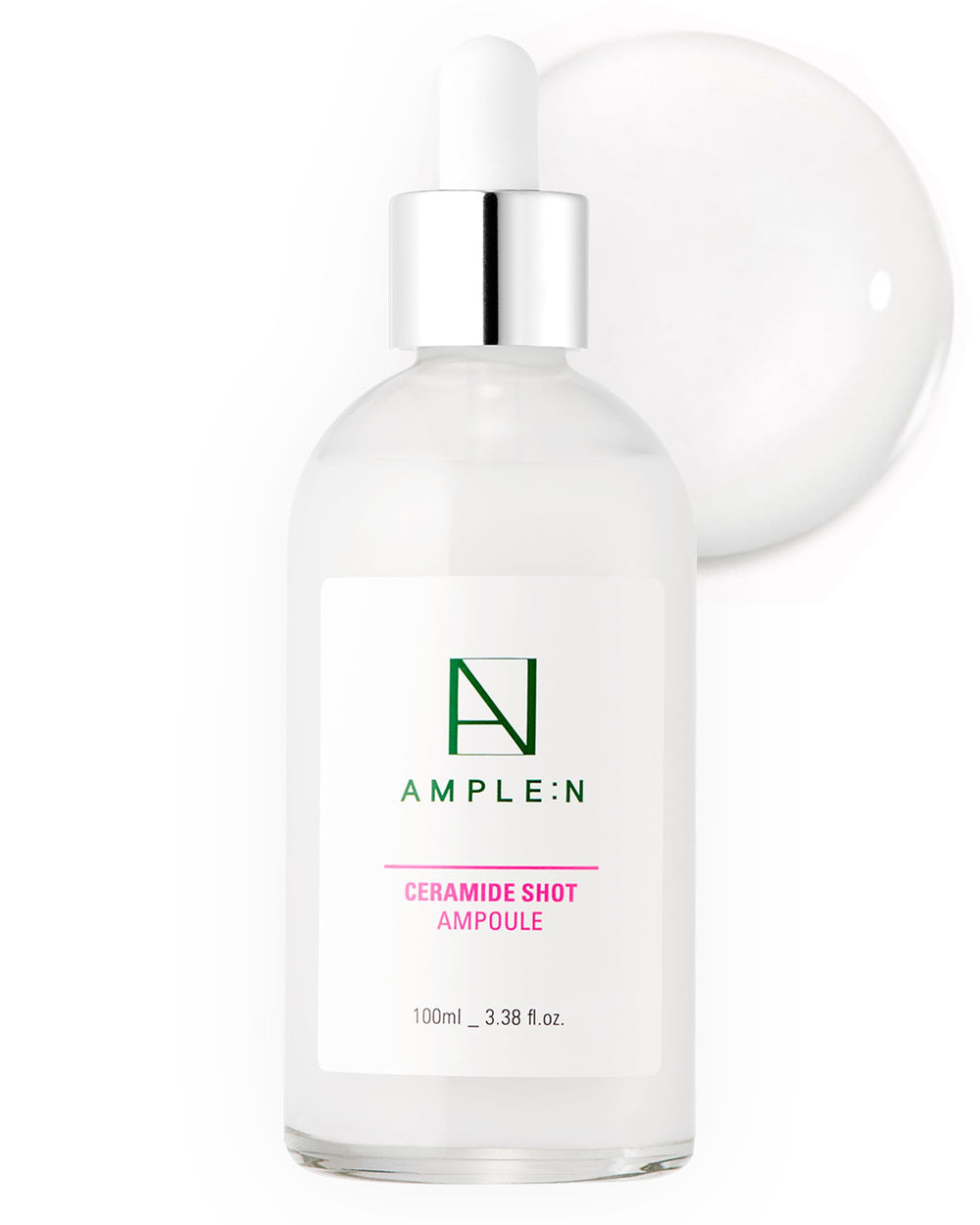 Coreana AMPLE:N Ceramide Shot Ampoule bottle close-up highlighting deep hydration benefit.