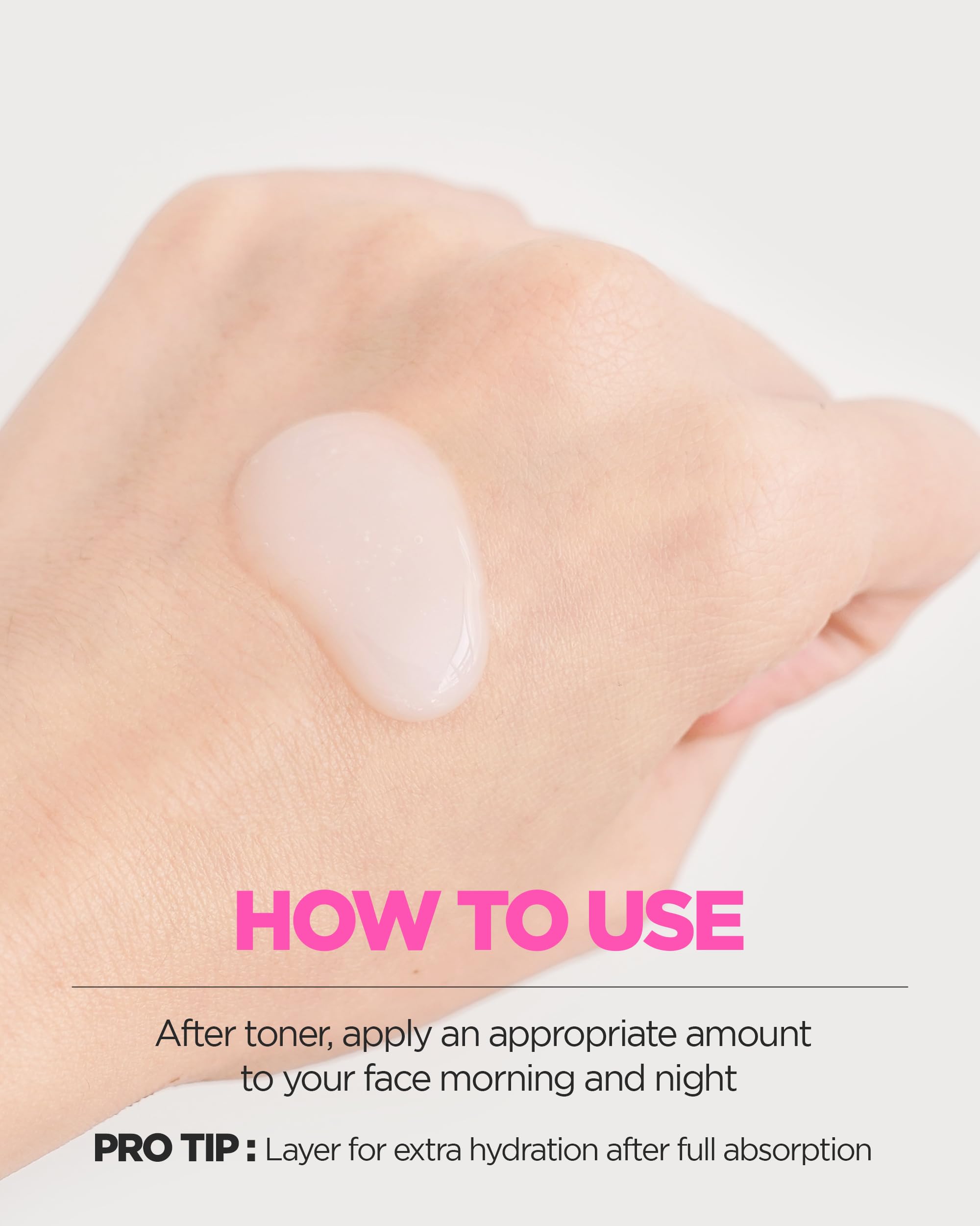 CORÉANA AMPLE:N ceramide shot ampoule skin close-up showcasing tightened, smoother-looking skin in-use.