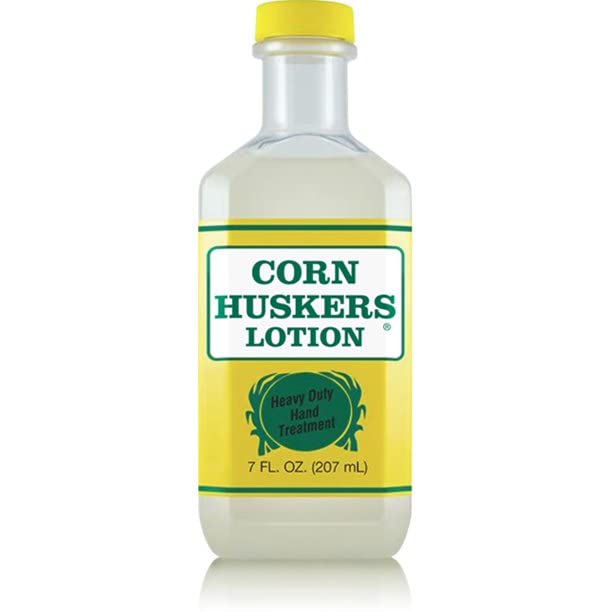 Corn Huskers oil-free hand lotion bottle 7oz focus showing texture and quick absorption.