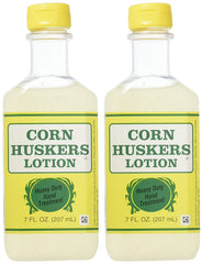 Corn Huskers oil-free hand lotion packaging with two 7 oz bottles for convenient value.
