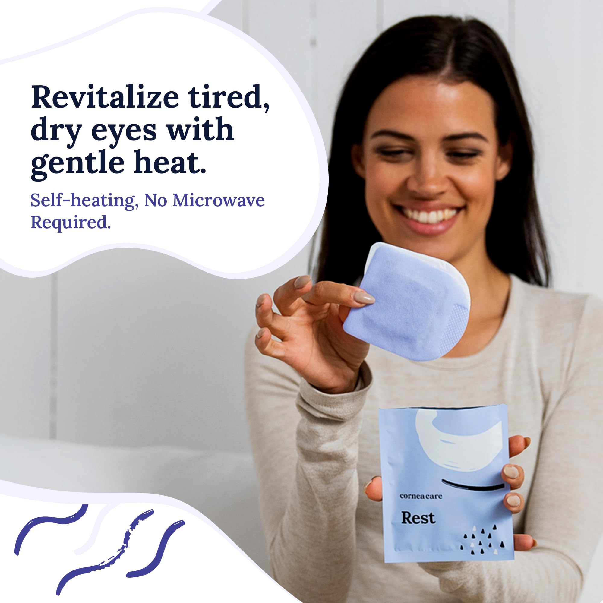 CorneaCare Rest near-eye skin hydration visual emphasizing moisturized skin.