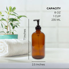 Cornucopia Brands pack of 4 amber glass bottles ideal for versatile dispensing.