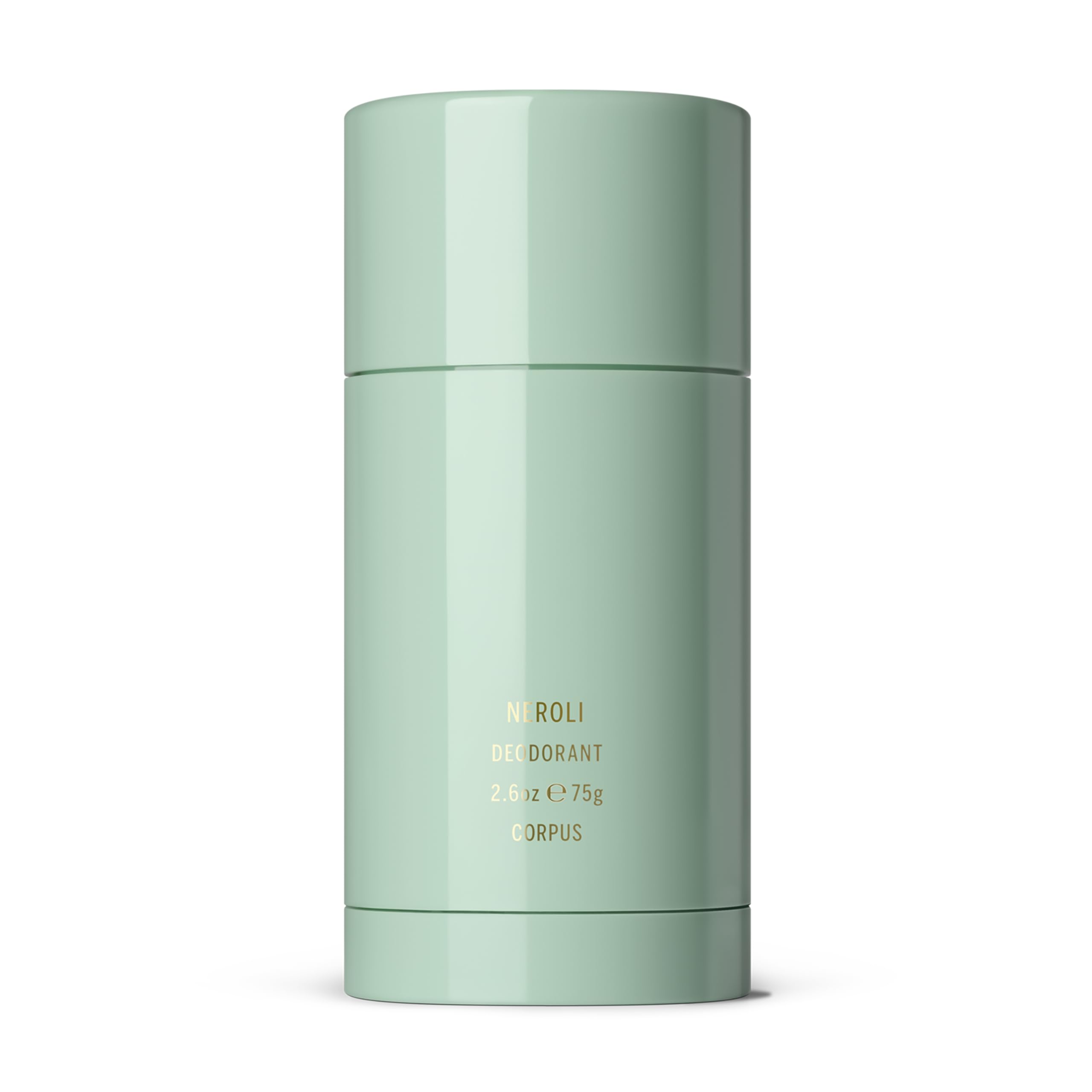Corpus Neroli deodorant stick packaging highlights aluminium-free formula for sensitive skin.