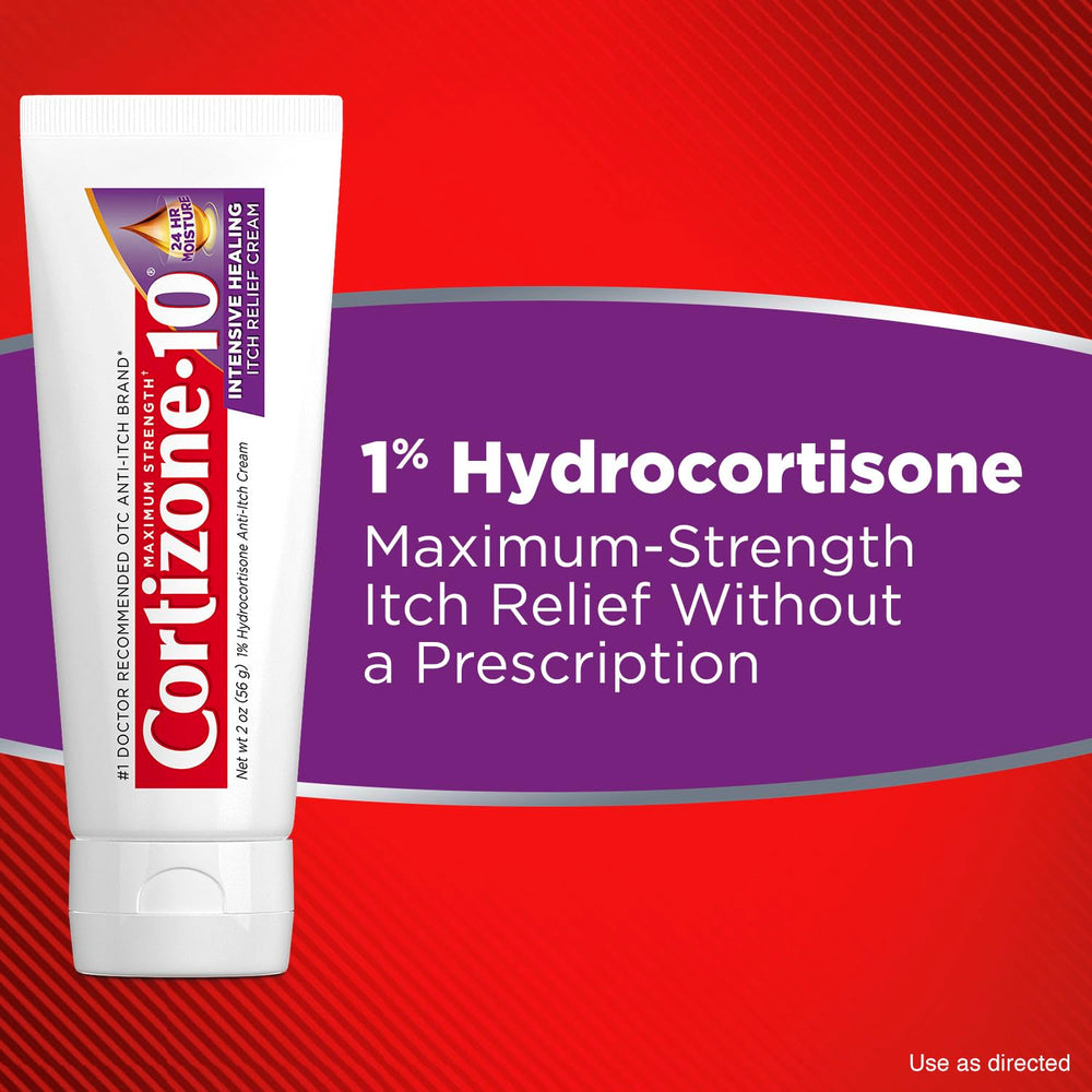Applying Cortizone-10 to arm to relieve itch and soothe skin