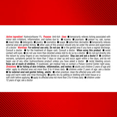 Cortizone 10 back label detailing active ingredients and benefits