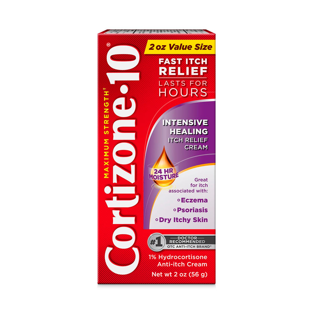 Cortizone-10 front tube showing product and size for fast relief