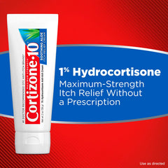 Cortizone 10 cream texture with aloe visible for soothing comfort