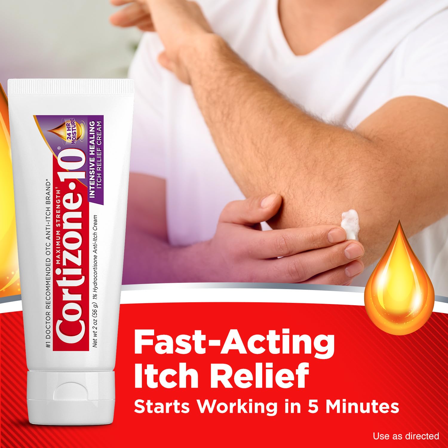 Cortizone-10 creamy texture close-up showing moisturizing feel