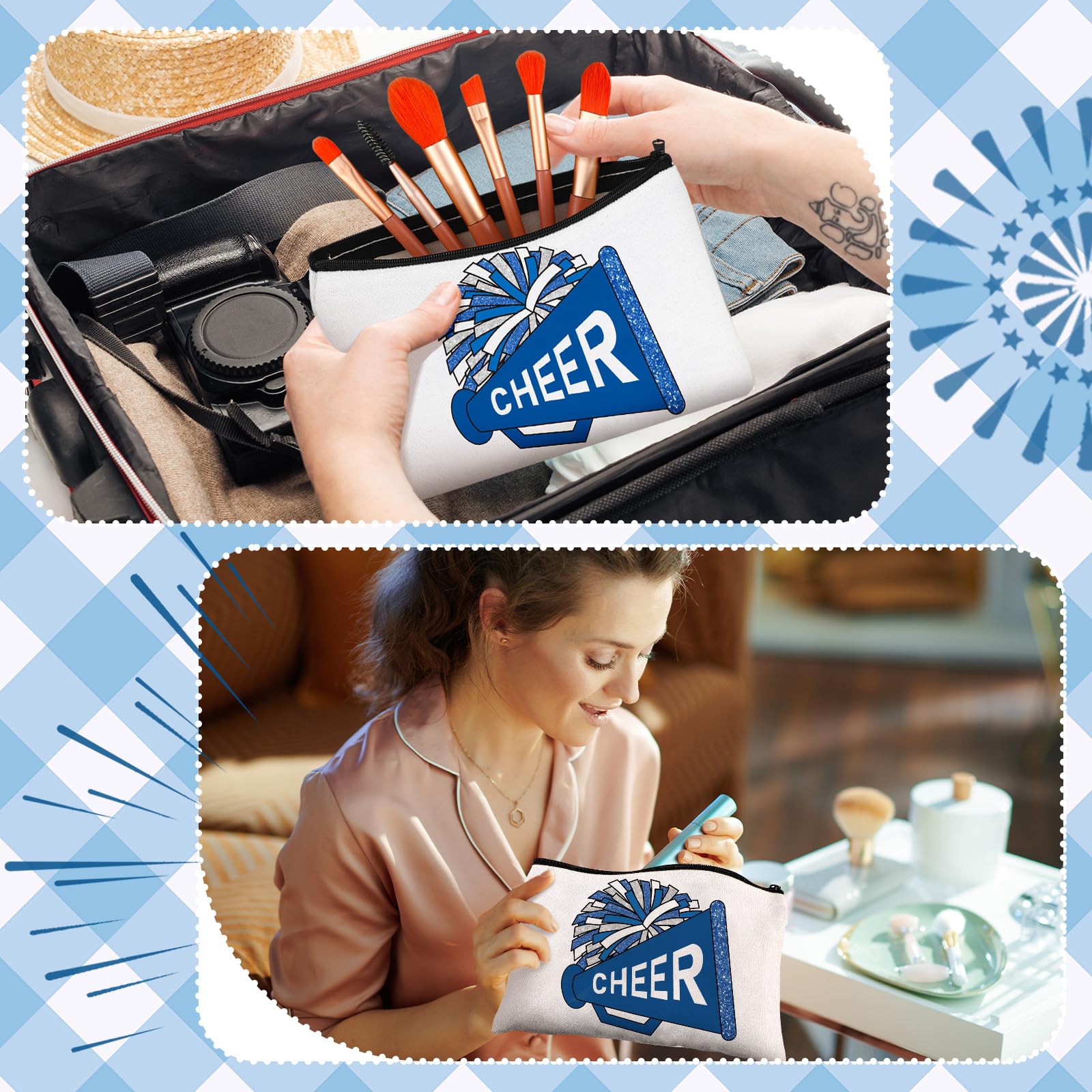 Cosblank cheer design bright pattern blue stands out on game days.