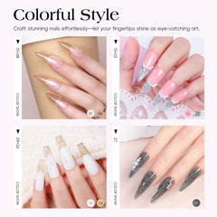 COSCELIA 15-color poly extension gel jars for longer, natural-looking nails