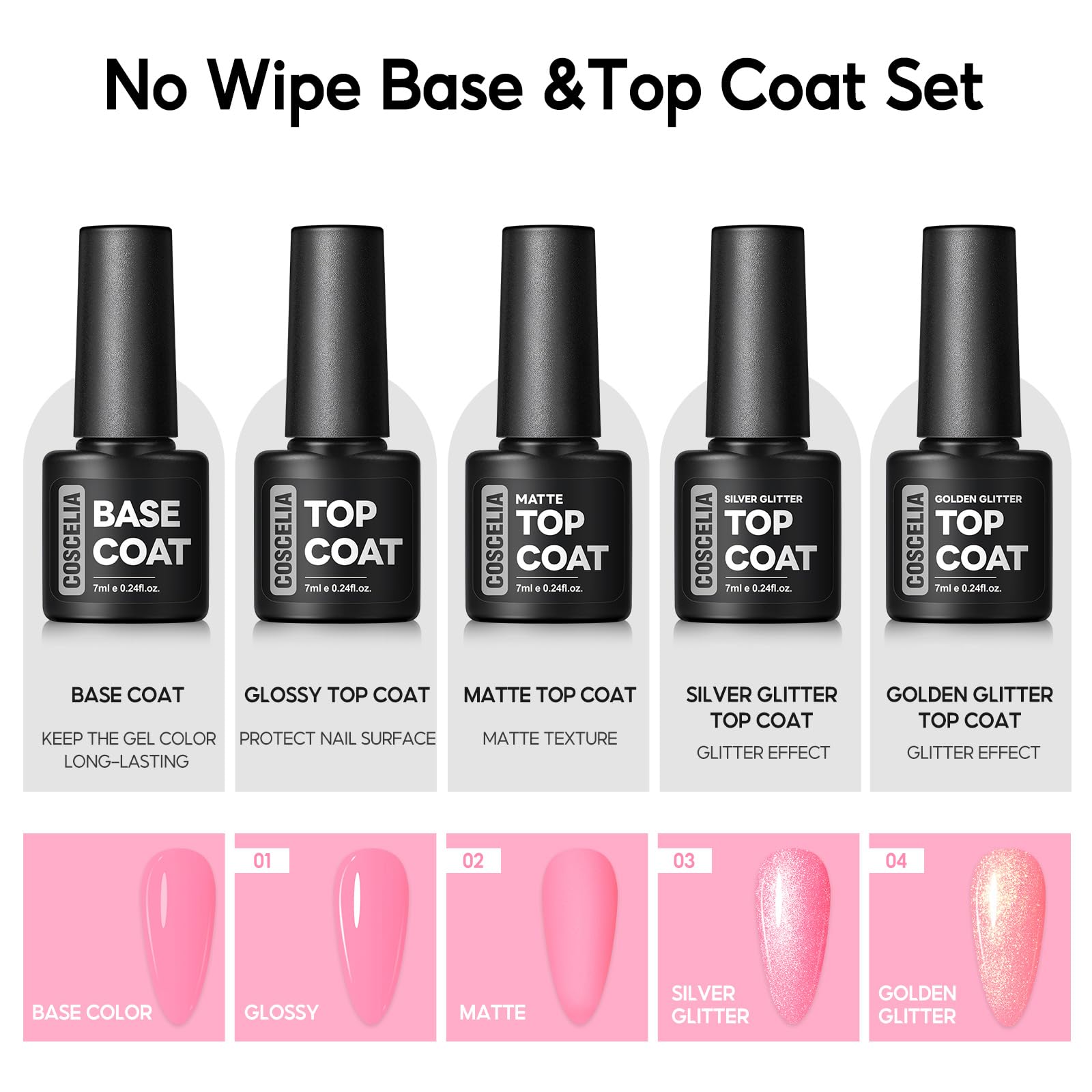 COSCELIA easy-application gel polish bottle closeup highlights smooth application for beginners