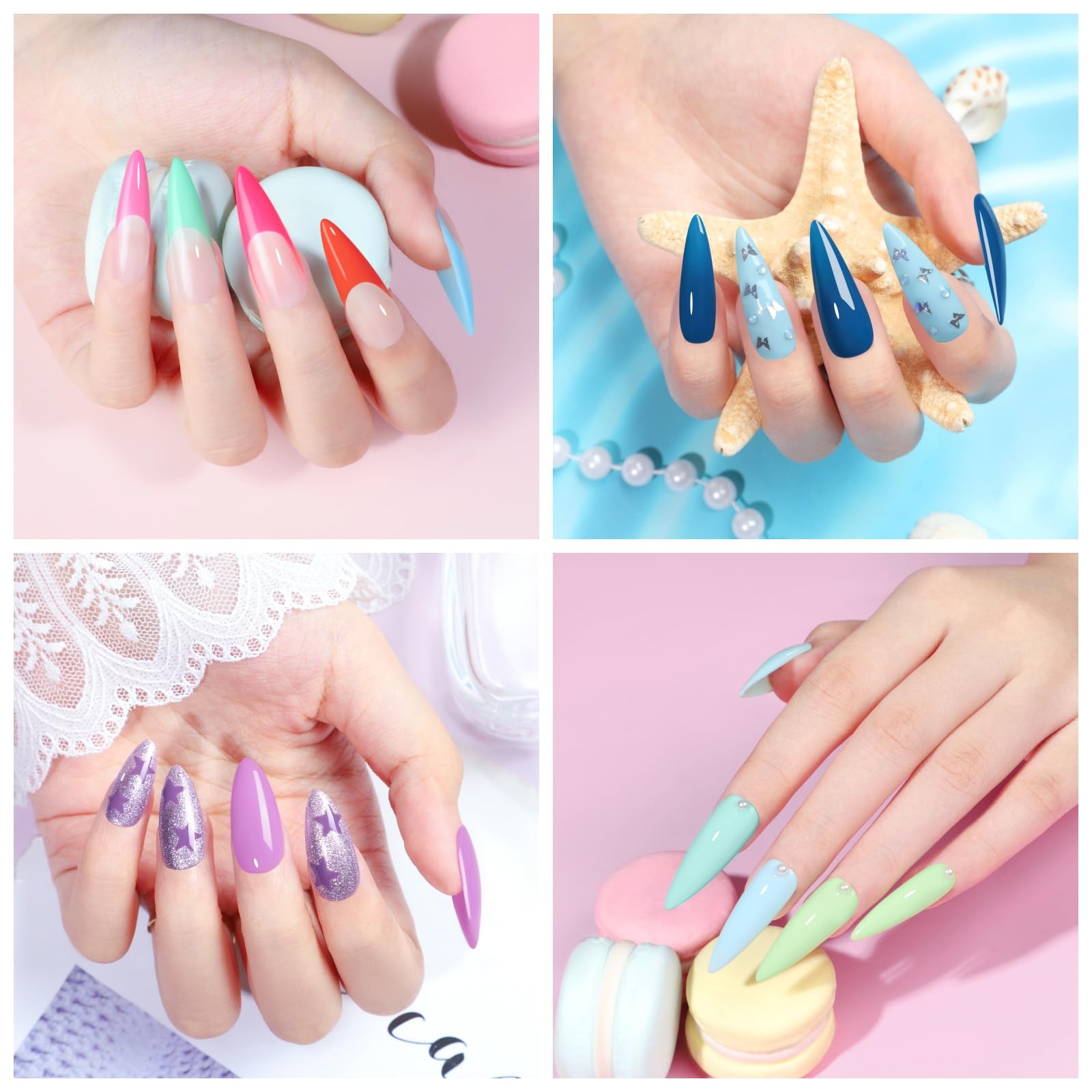 COSCELIA finished gel manicure with glossy salon-like shine.