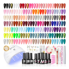 COSCELIA gel nail polish kit with UV light for at-home salon-quality nails.