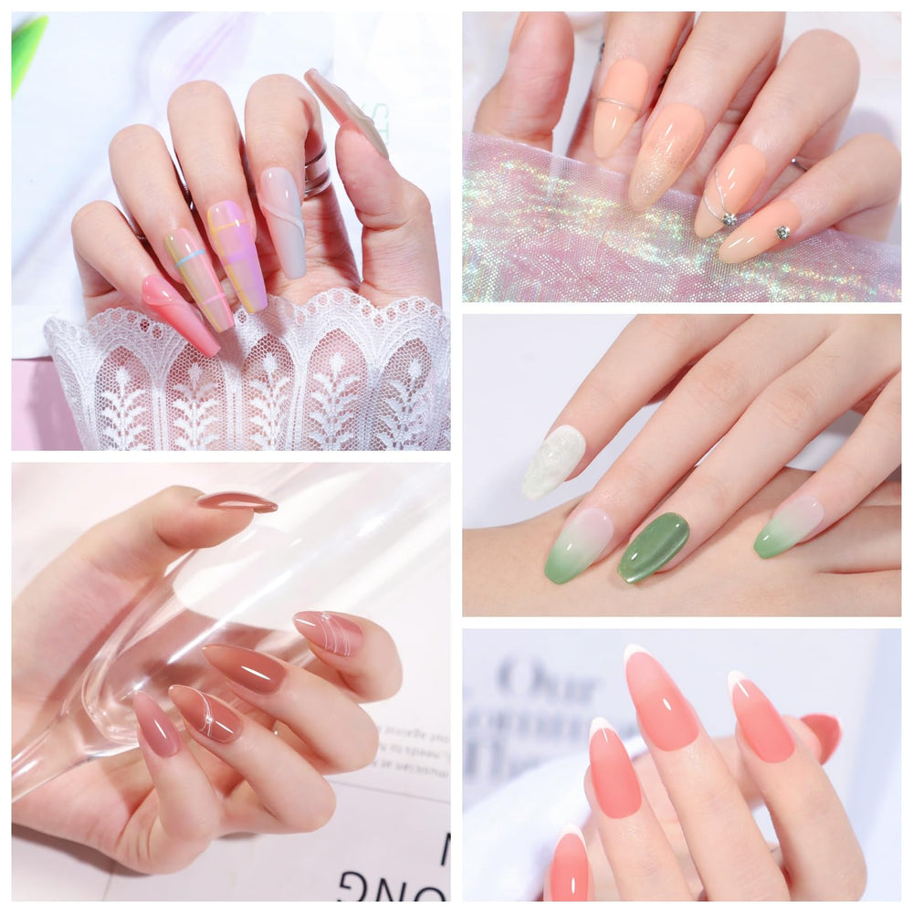 COSCELIA Ice translucent jelly polish close-up highlights smooth, pigmented application.