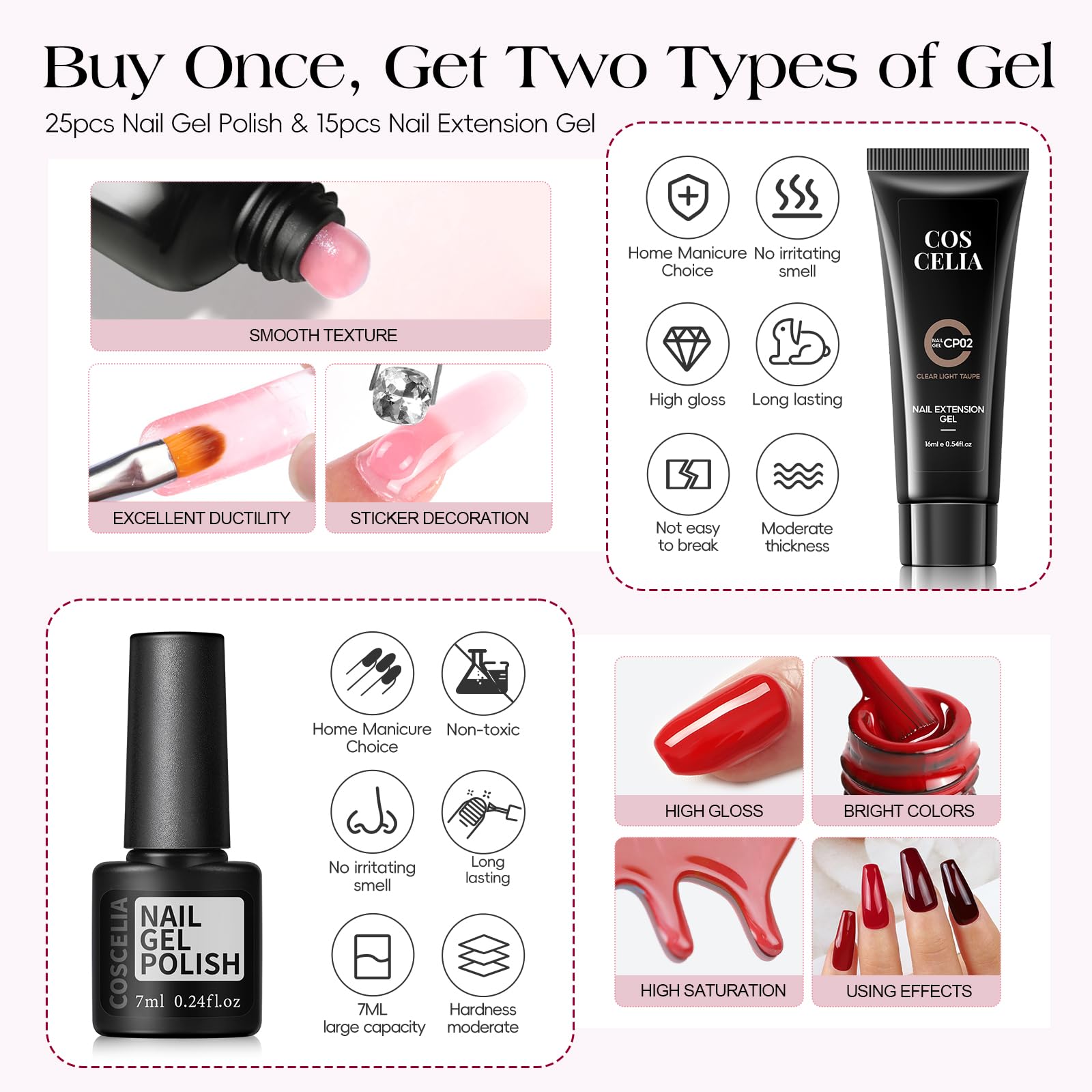 COSCELIA nail art stickers and French guides for easy nail design accents