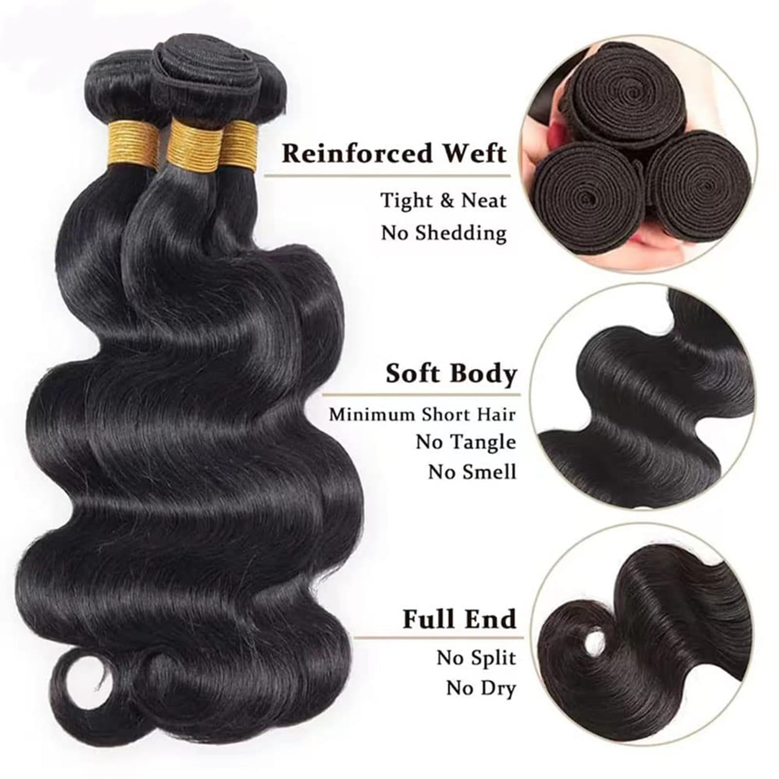Coshgirl body wave bundles 18-inch length highlighting length versatility
