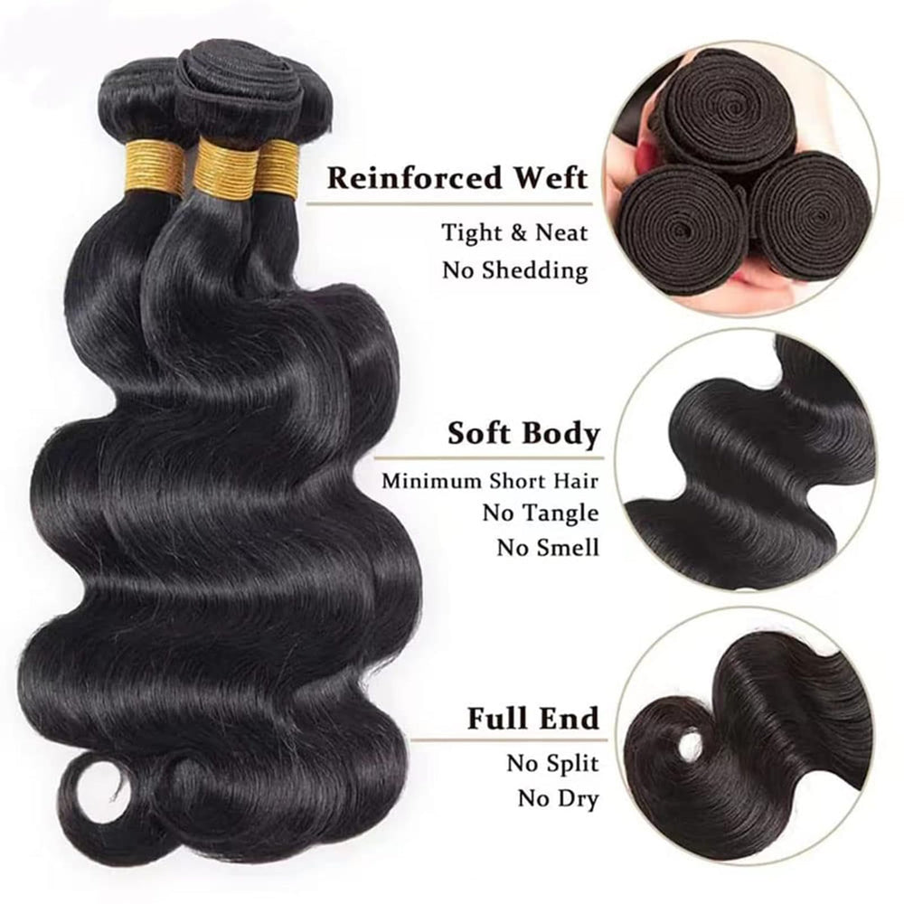 Coshgirl body wave bundles 18-inch length highlighting length versatility
