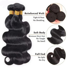 Coshgirl body wave bundles 18-inch length highlighting length versatility