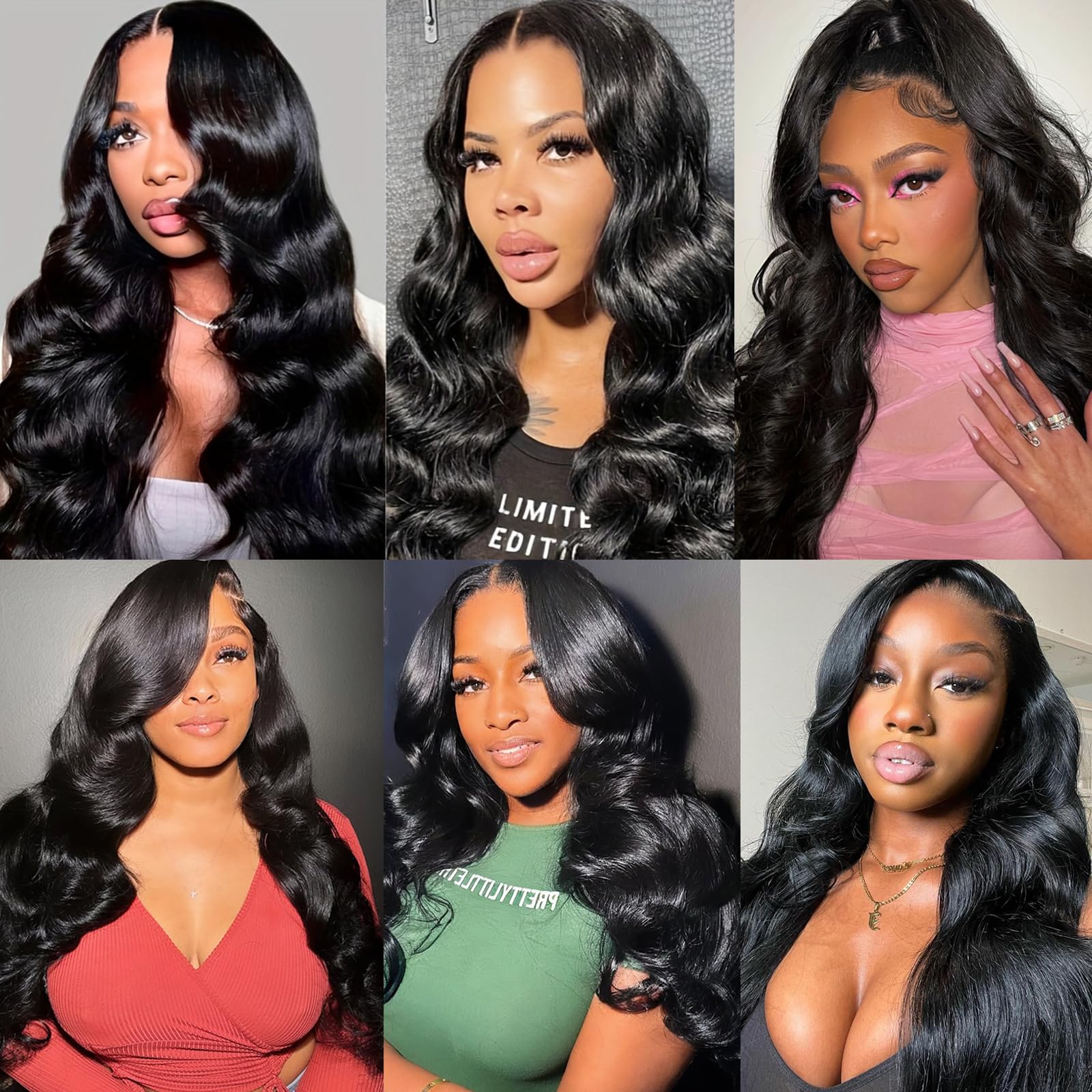 Coshgirl body wave bundles demonstrating quick weave styling options