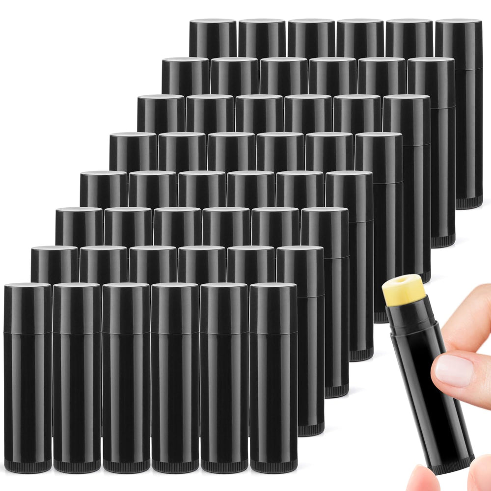 Cositina 100pcs 5g lip balm tubes in black with caps for portable DIY cosmetics.