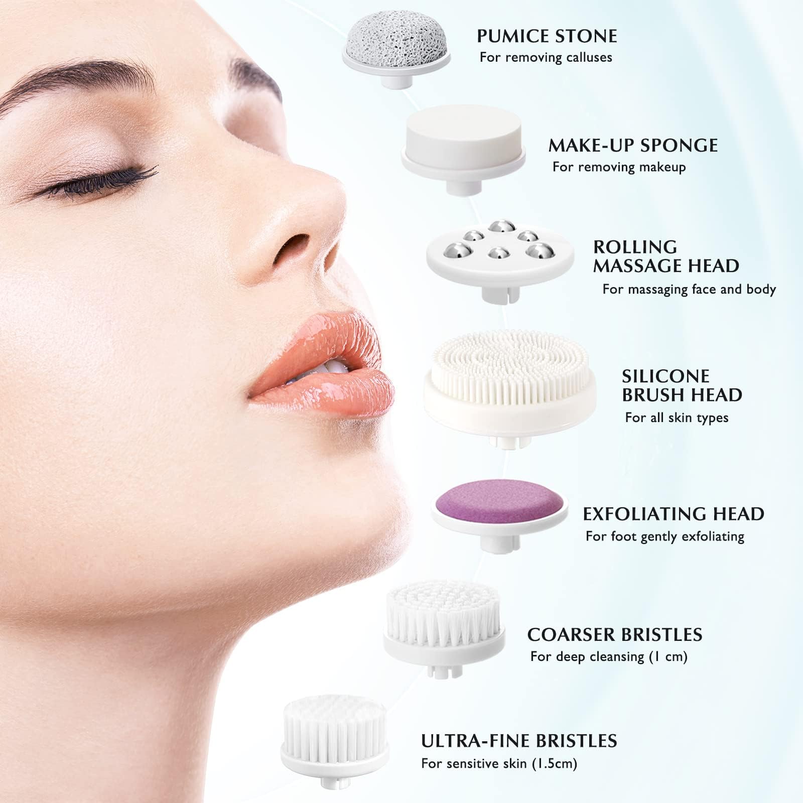COSLUS 7-in-1 FBS-D motor and dual-speed controls for adjustable cleansing