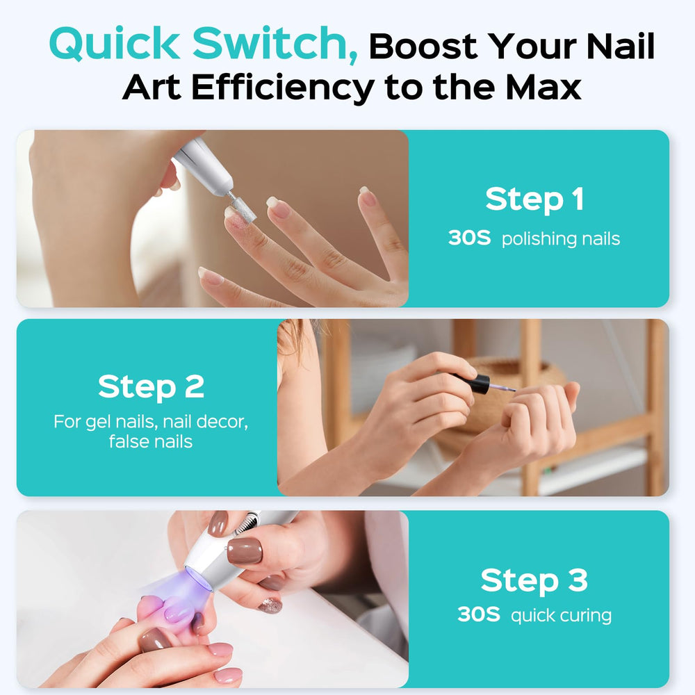 COSLUS cordless nail drill with long-lasting battery for portable nail care