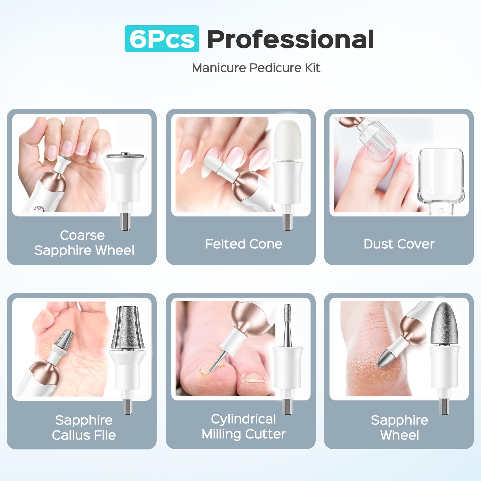 COSLUS cordless pedi kit in hand for on‑the‑go care
