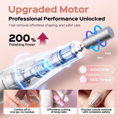 COSLUS electric nail drill compact design fits small spaces for easy storage.