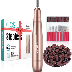 COSLUS electric nail drill front view shows a compact design for at-home manicures.