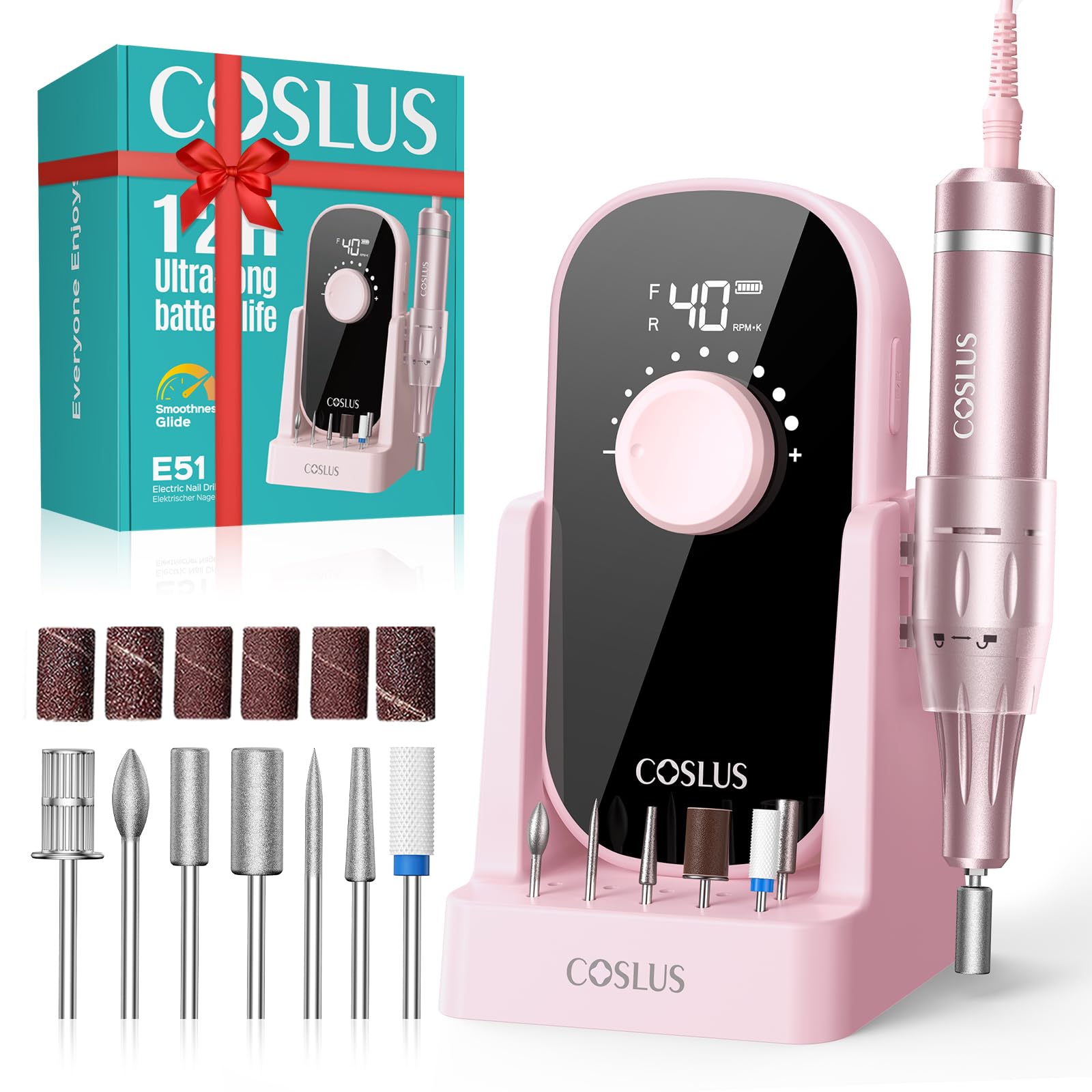 COSLUS electric nail drill on stand for stable home-use grinding